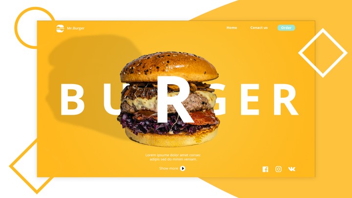 Burger website design