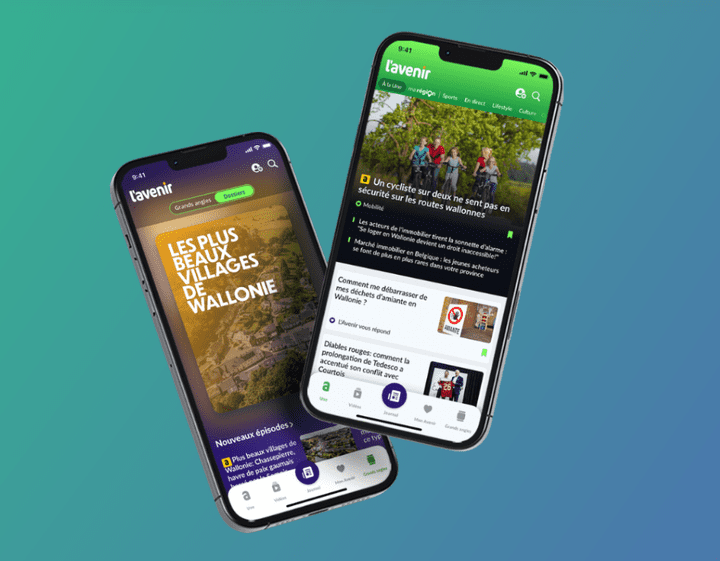 إنشاء تطبيق هاتف Android و iOS لشركة عالمية للاخبار في بلجيكا ( Lavenir )