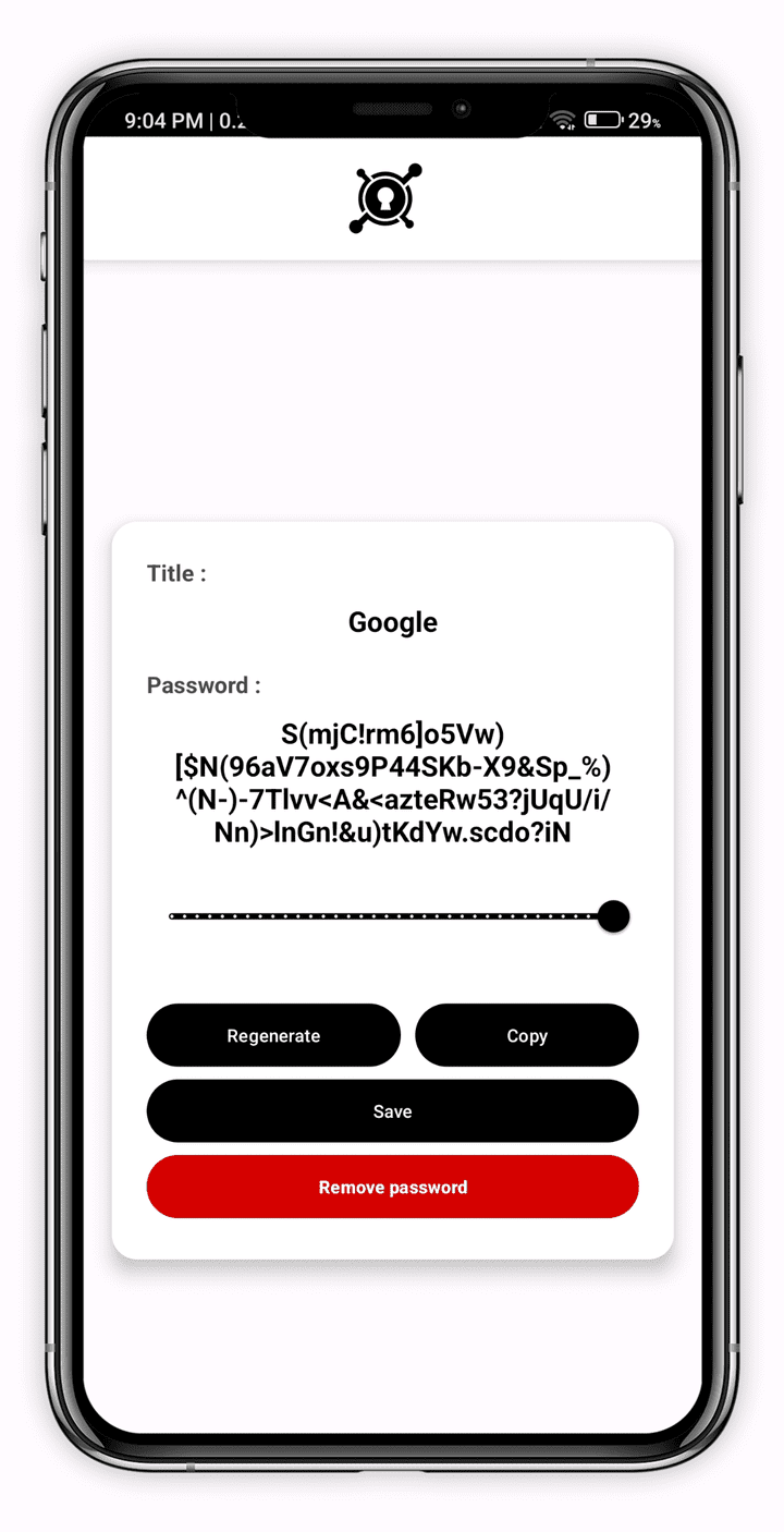 Password generator and saver (Android app)