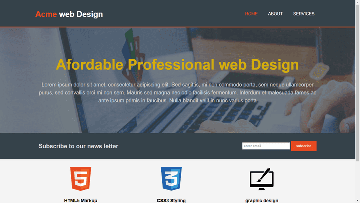 simple responsive website for any type of business