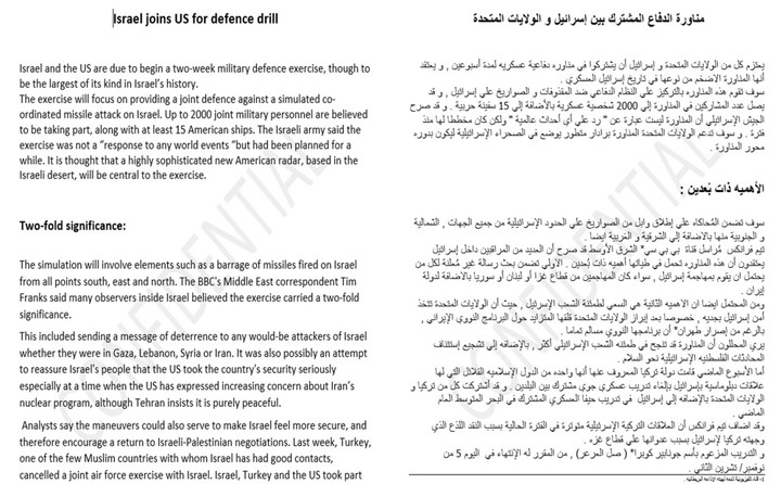 Translated Article from English into Arabic