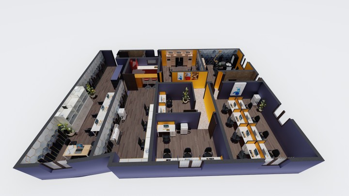 تحويل مسقط افقي لشقة سكنية لمكتب - مساحة عمل