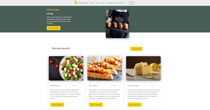 Little Lemon Restaurant App