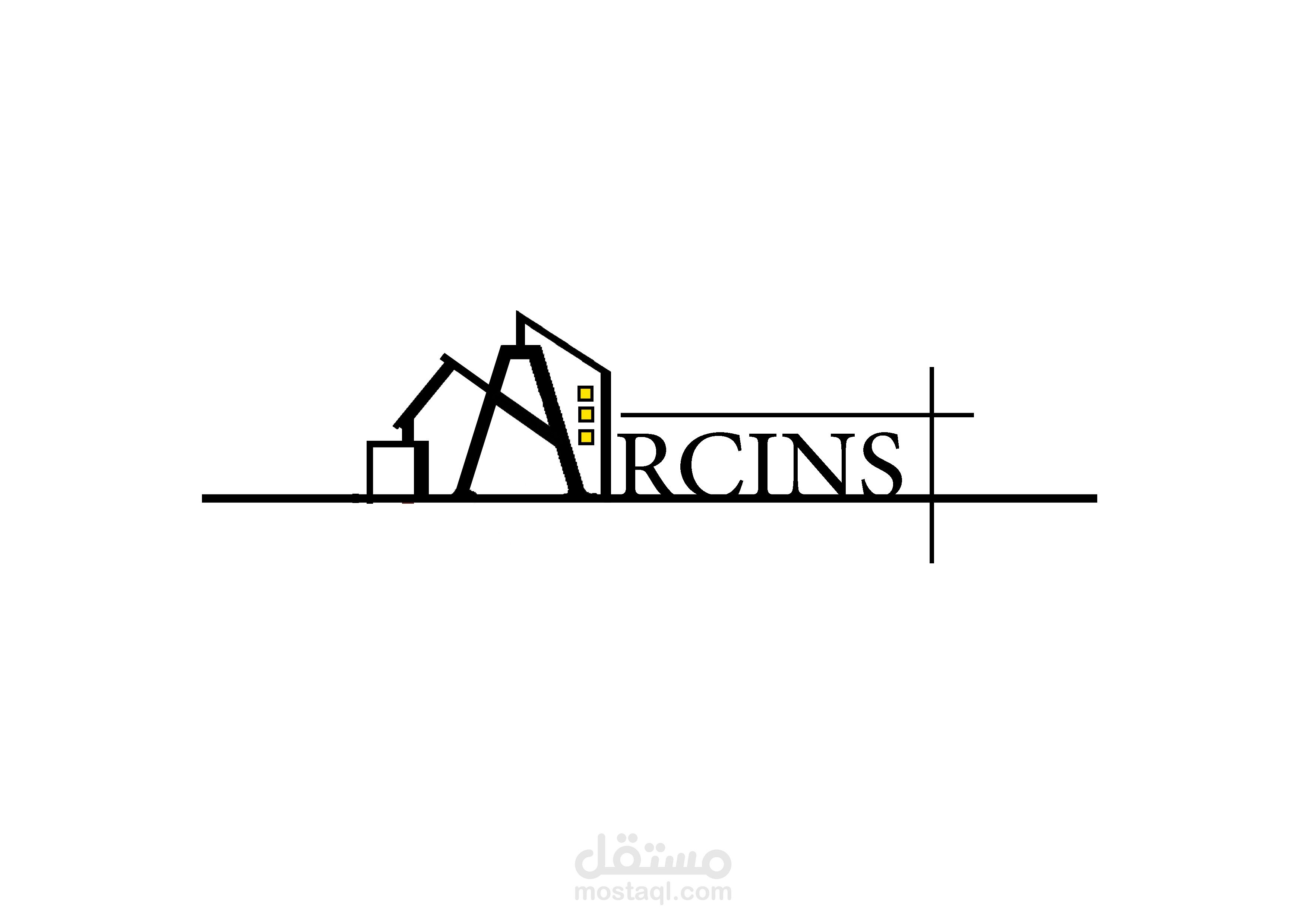 تصميم لوغو لشركة عمارة اسمها arcins