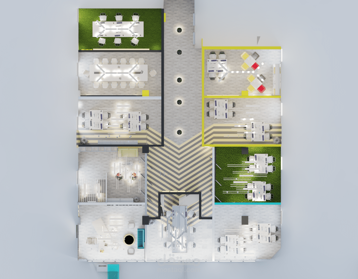 تصميم داخلي موديرن ستايل صناعي لشركة توصيل