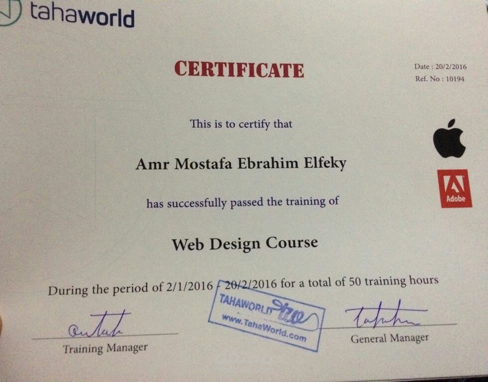 web design certificate