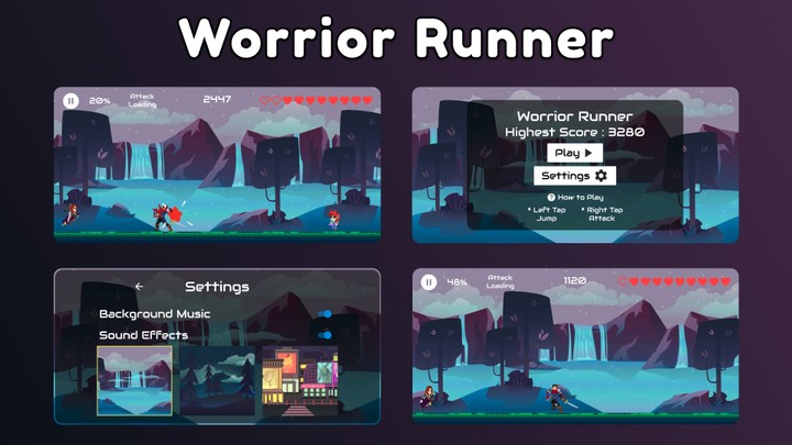 لعبة Warrior Runner باستخدام Flutter: تطوير لعبة جري مثيرة برسومات جذابة ومستويات متنوعة