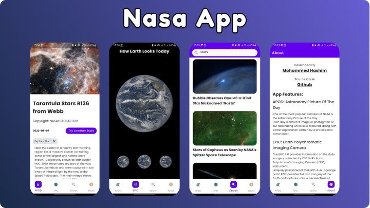 تطبيق NASA باستخدام Flutter: تجربة تفاعلية لاستكشاف الفضاء من خلال واجهة مستخدم متطورة