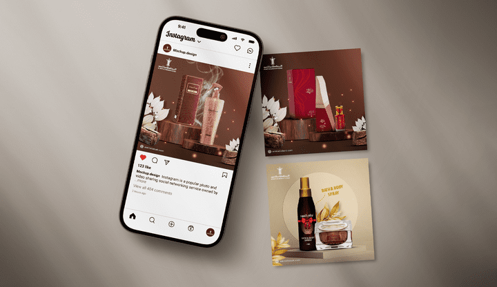 تصاميم Social media لشركة عطور البيت الإماراتي