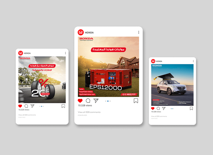 تصاميم Social Media لصالح وكالة HONDA