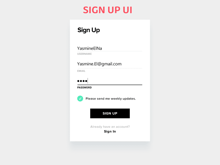 Sign Up UI - تصميم لتسجيل الدخول