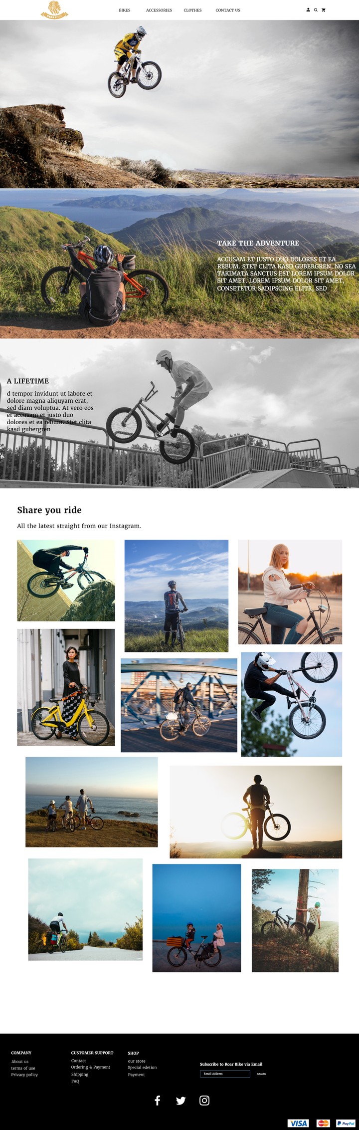Bike E-commerce web design