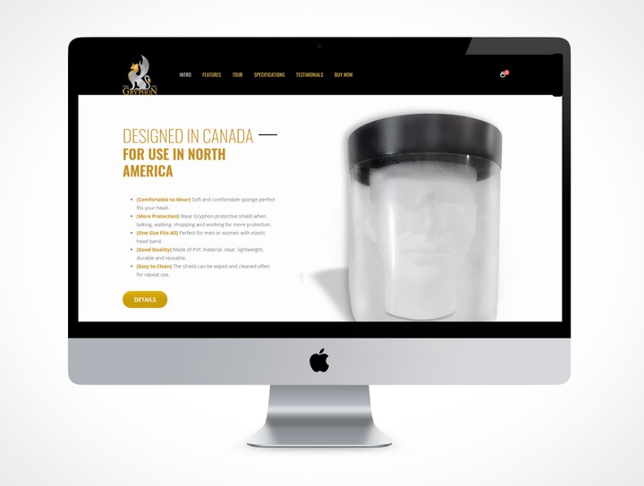 website -landing page -one product -thegryphon.ca