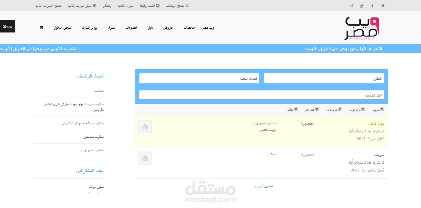 تصميم موقع وظائف على الورد بريس