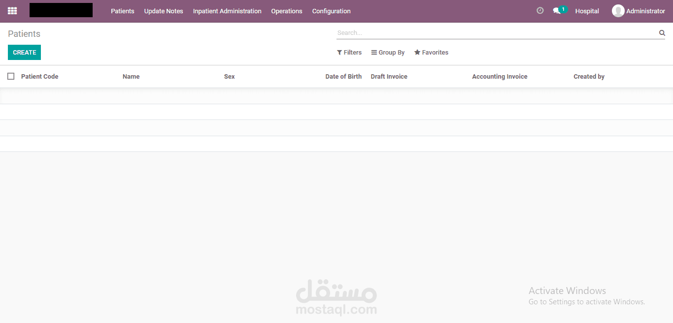 برنامج طبى على برنامج أودو