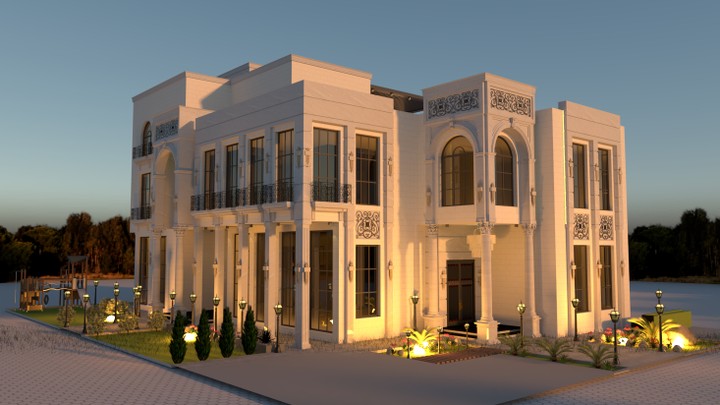 فيلا نيو كلاسيك متكاملة (مخططات - تصميم 3D - حدائق خارجية وداخلية) - المملكة العربية السعودية