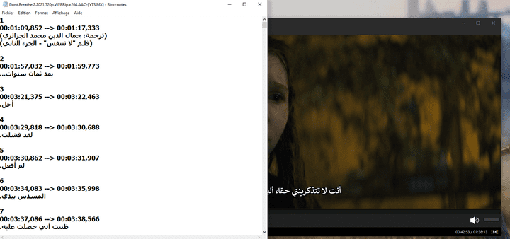 Movies translation from English to Arabic