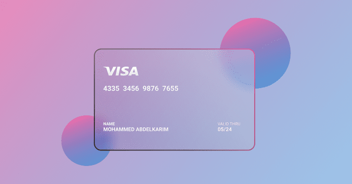 Glass Morphism UI Design  For Credit Card