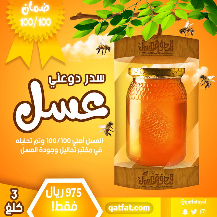 تصميم إعلانات أنستجرام خاصة بمتجر متخصص لبيع العسل .