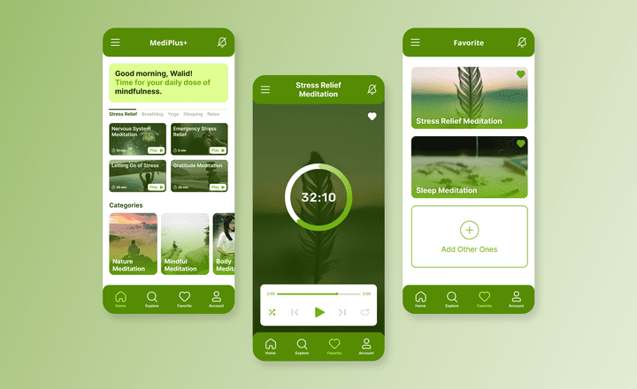 Meditation Mobile App UI