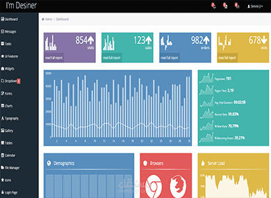 تصميم لوحة تحكم للادارة 