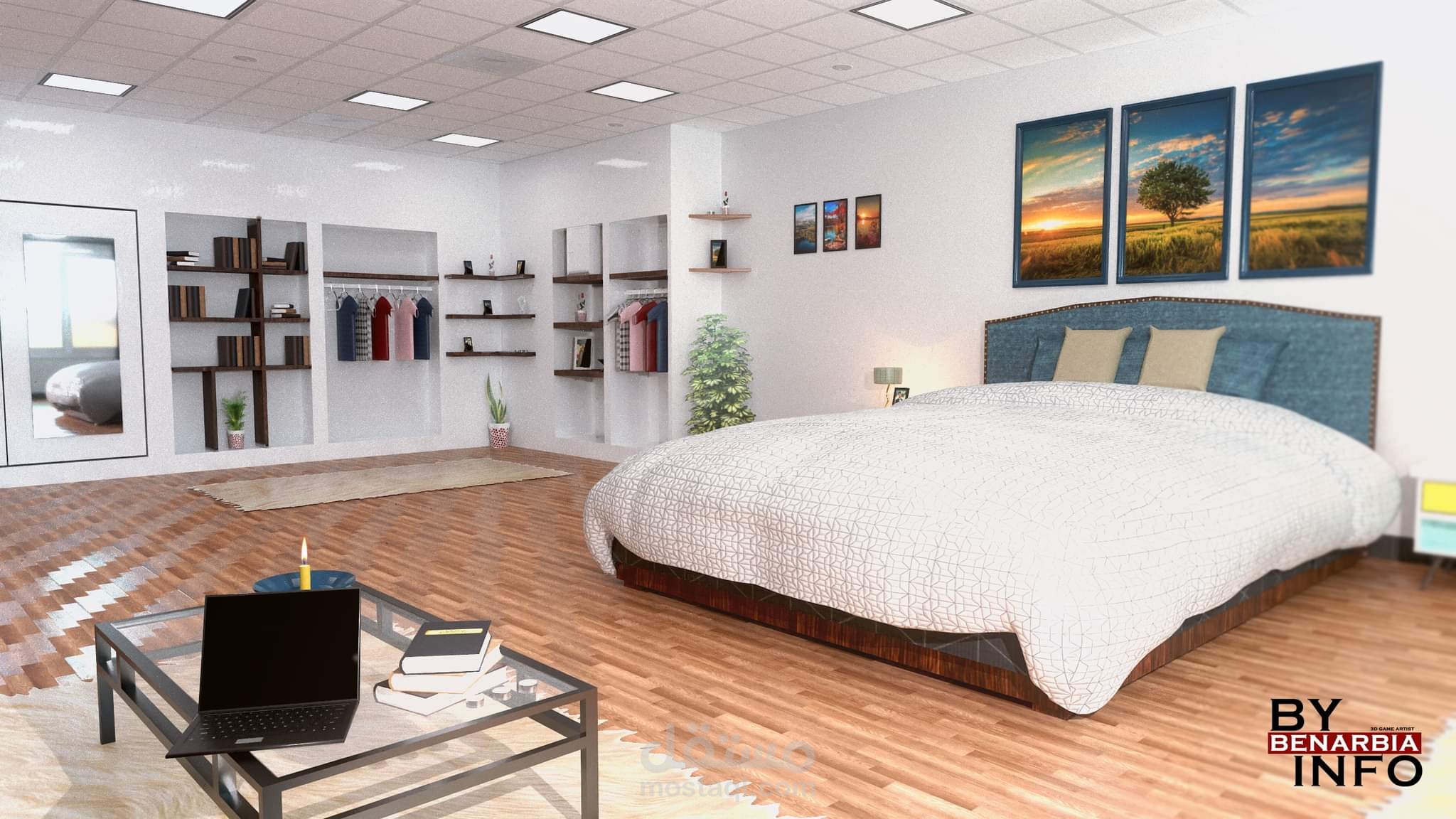 Bedroom scene render