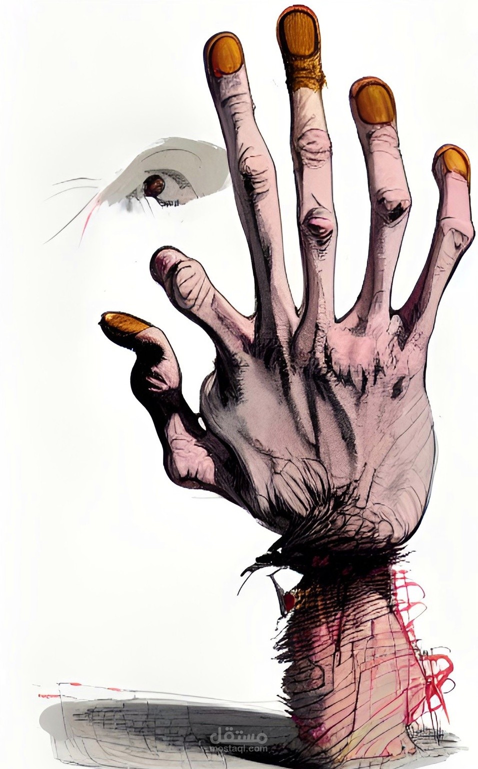 A hand to death cartoon design | مستقل