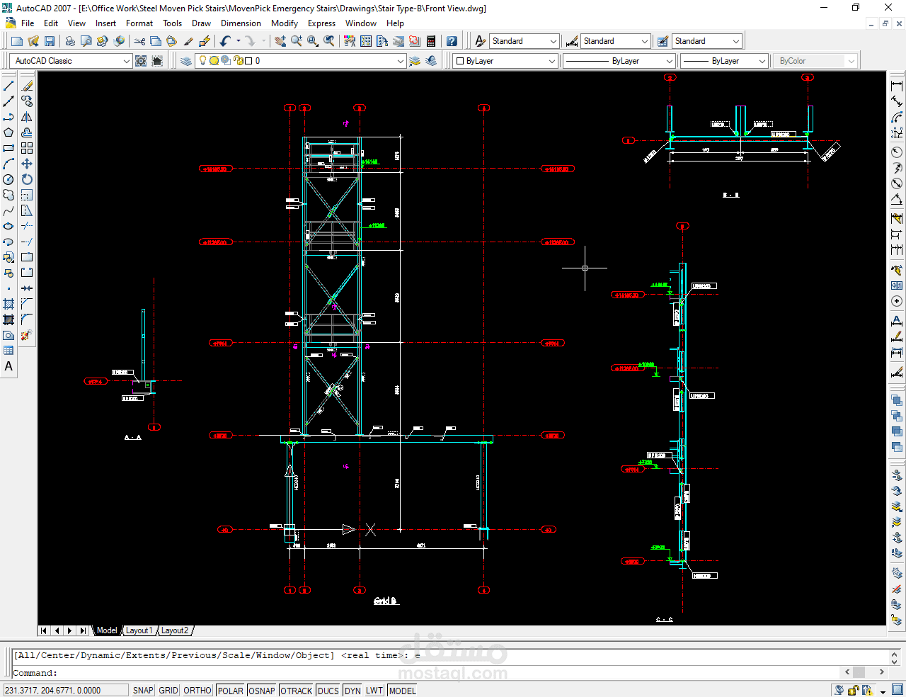 Steel detailing for stair