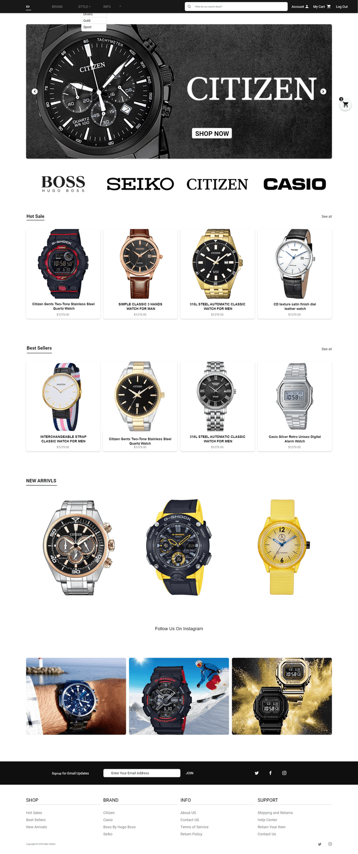 Web Design (Men Watches )