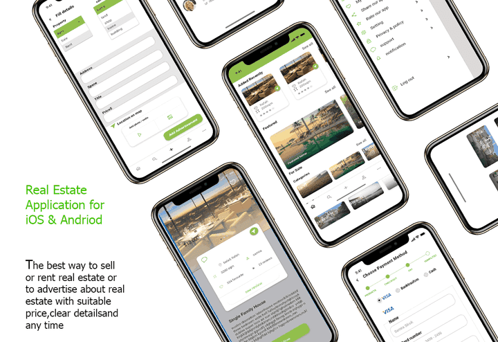 تصميم تطبيق للعقارات Real Estate App  for iOS& Andriod