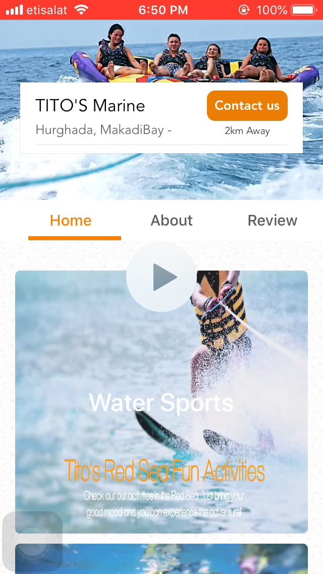 Tito’s water sports booking app