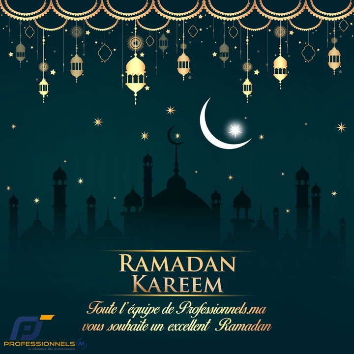 تصميم بوست تهنئة رمضان على Facbook لموقع Professionels.ma