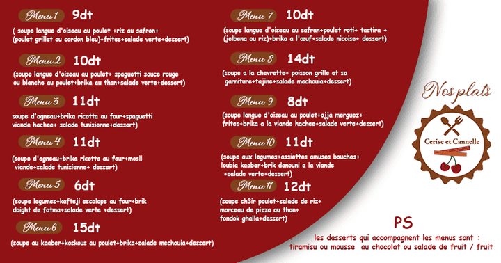 menu restaurant