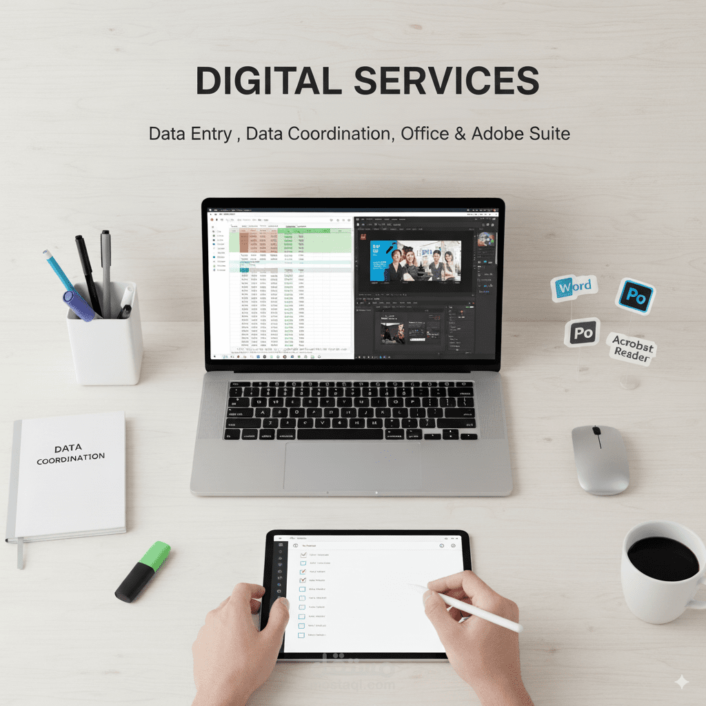 إدخال بيانات وتصميم تقارير احترافية باستخدام Microsoft Office و Adobe