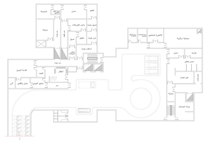 مشروع مخططات مستشفى خاصة (البدروم)