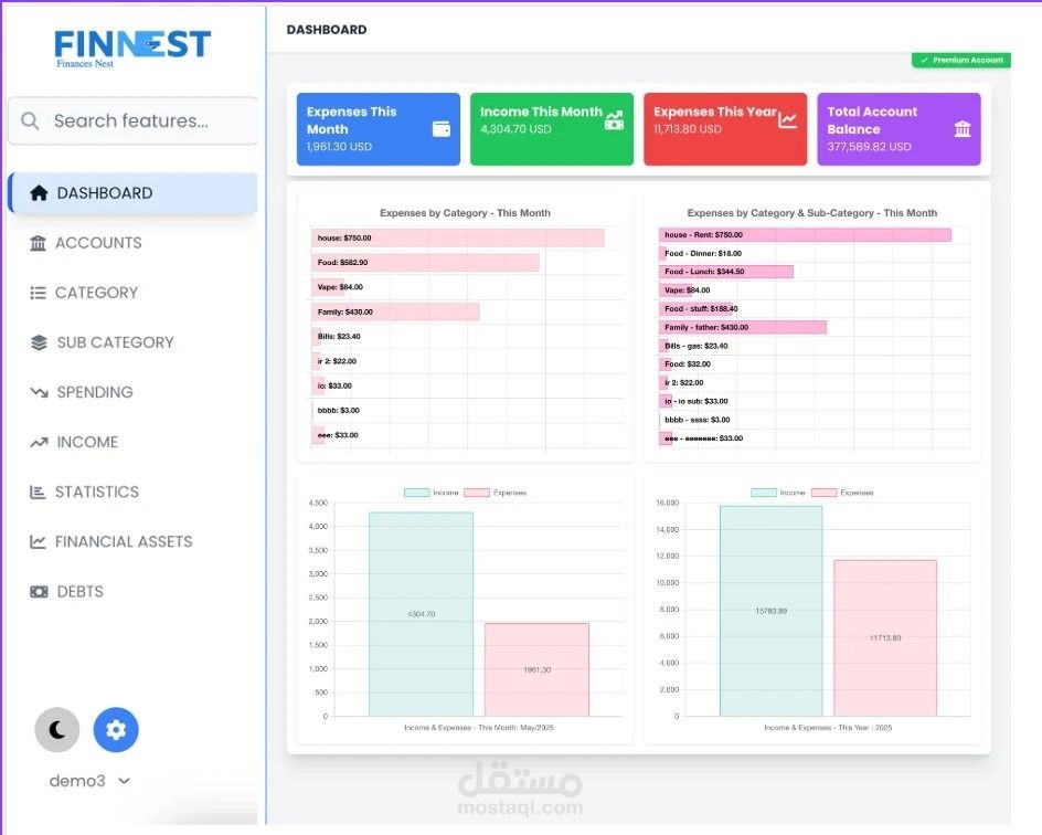 Finance Tracker Web App – تطبيق ويب متكامل لإدارة المالية الشخصية