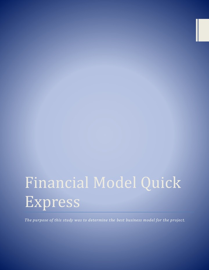 دراسة جدوى شركة شحن - Financial Model Quick Express