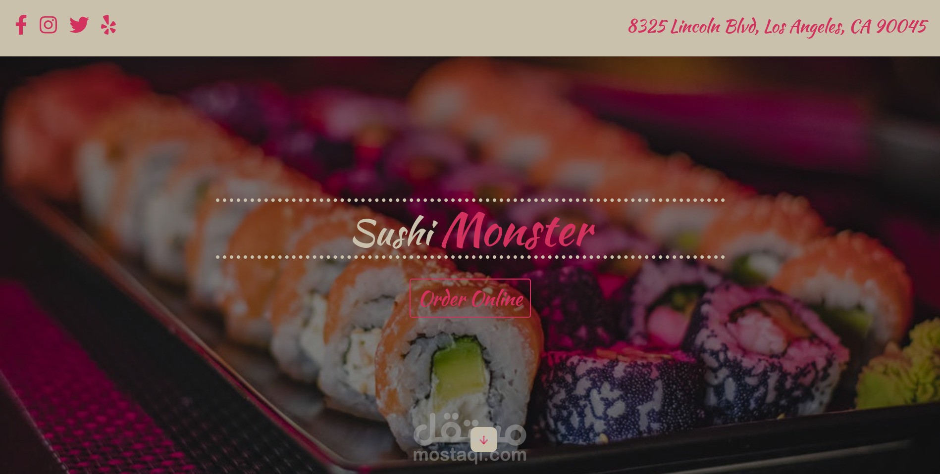 صفحة هبوط لتصميم موقع ( Sushi Restaurant )