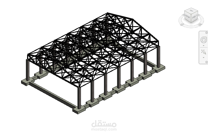 التصميم الإنشائي لهنغار بمساحة (12*18) متر