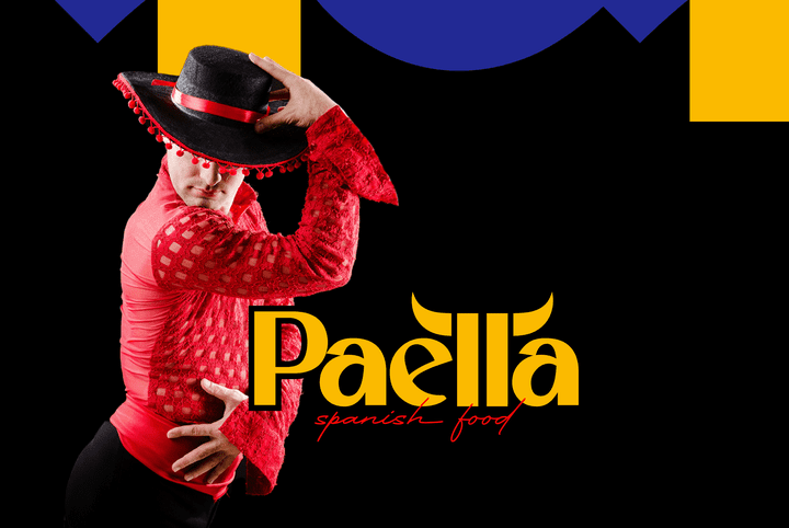 تصميم الشعار والهوية البصرية لمطعم "بايلا" (وجبات اسبانية)