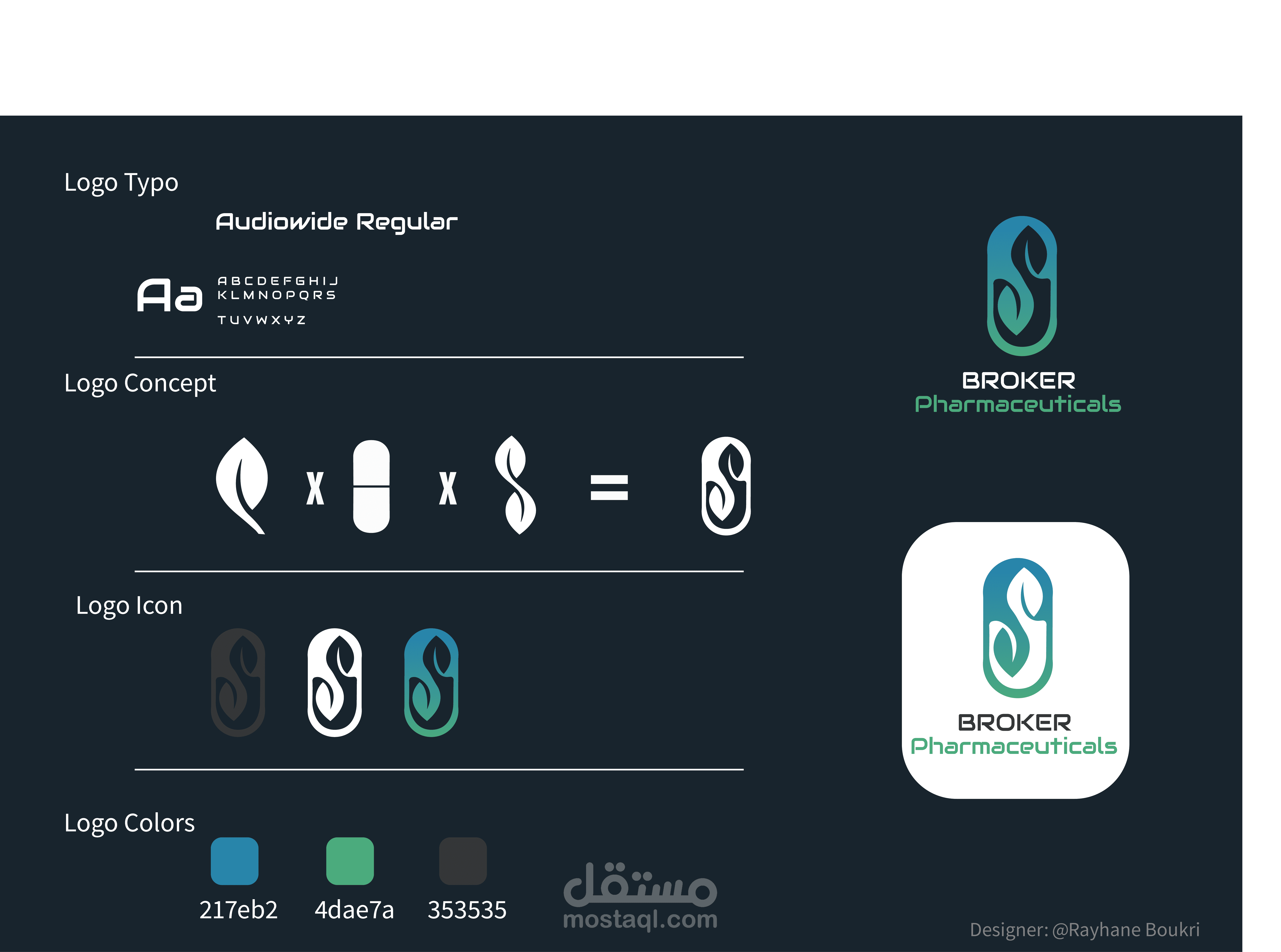 تصميم شعار شركة صيدلانية تحمل تطبيق