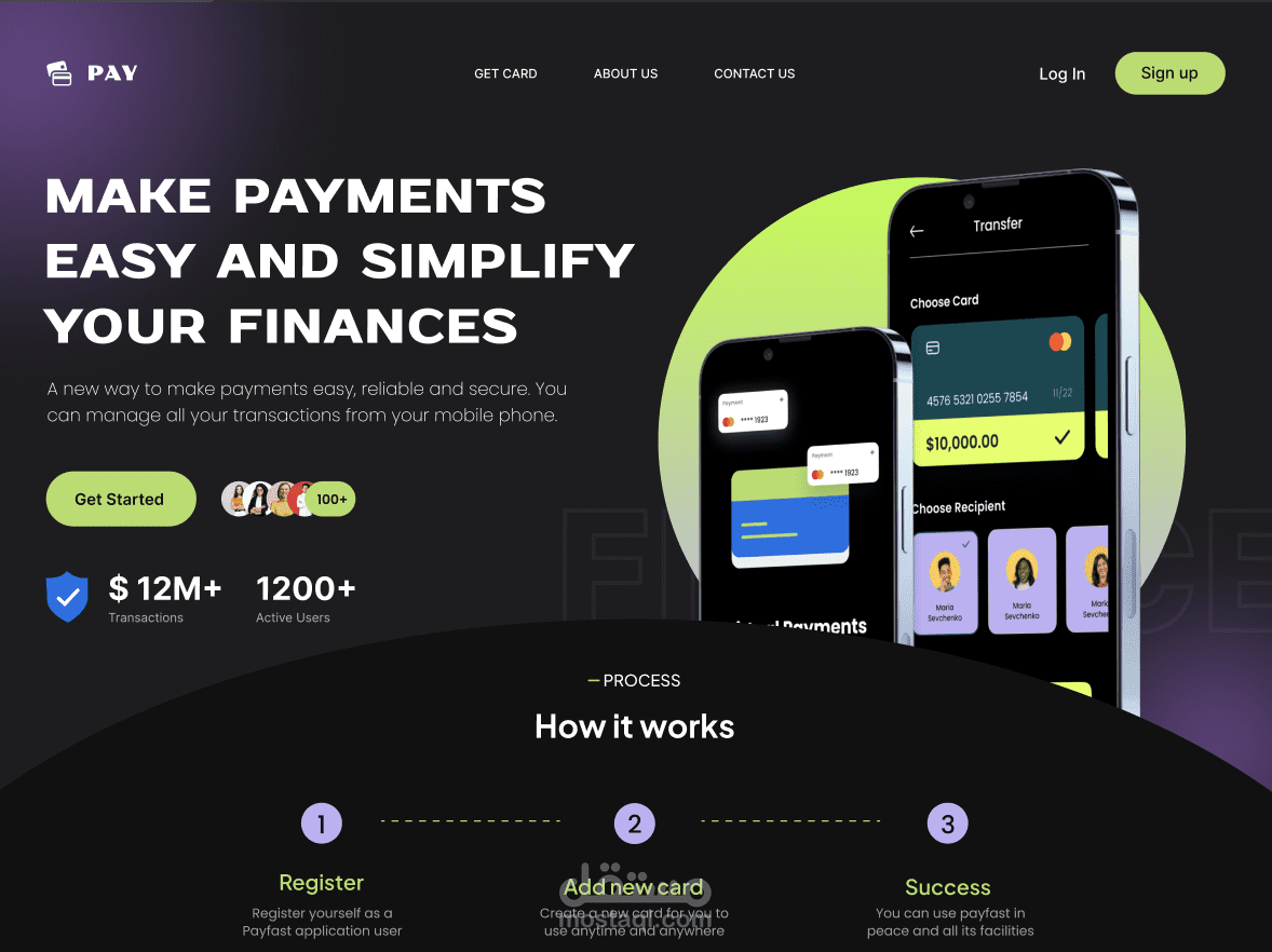 Pay- Digital Banking Landing Page Website