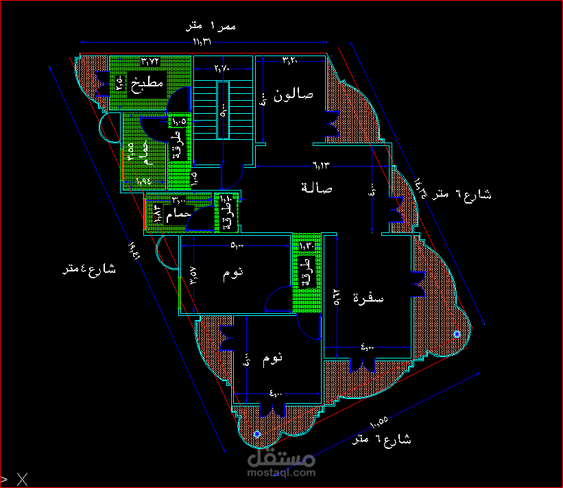 رسم وتصميم قطعة ارض