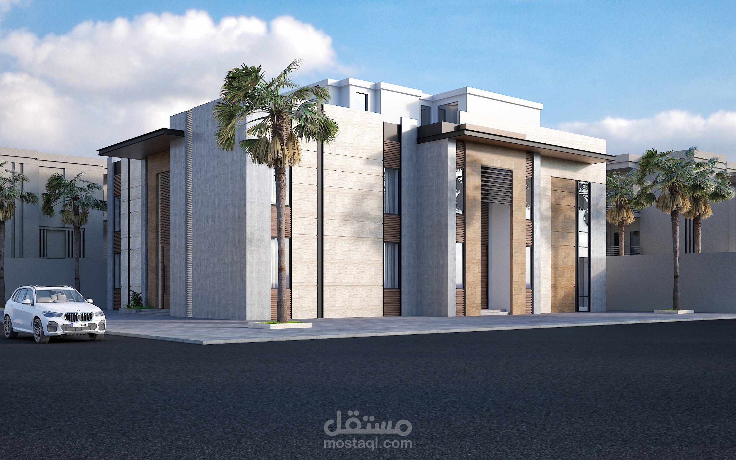 تصميم واجهات فيلا حديثه " Exterior "