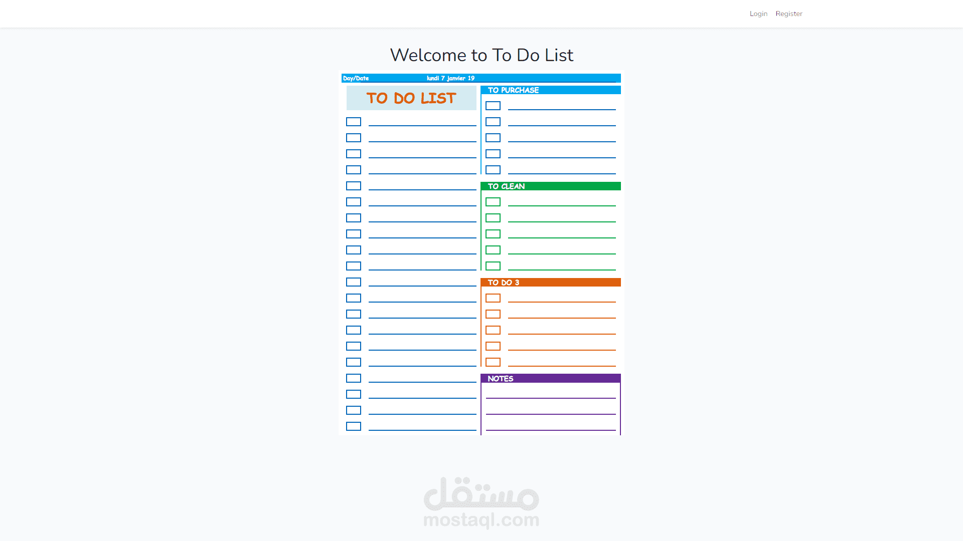 تطبيق ويب لعمل المهام اليومية باستخدام laravel