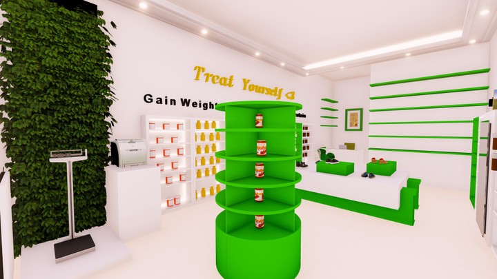 Interior design for protein and sports products store in UAE