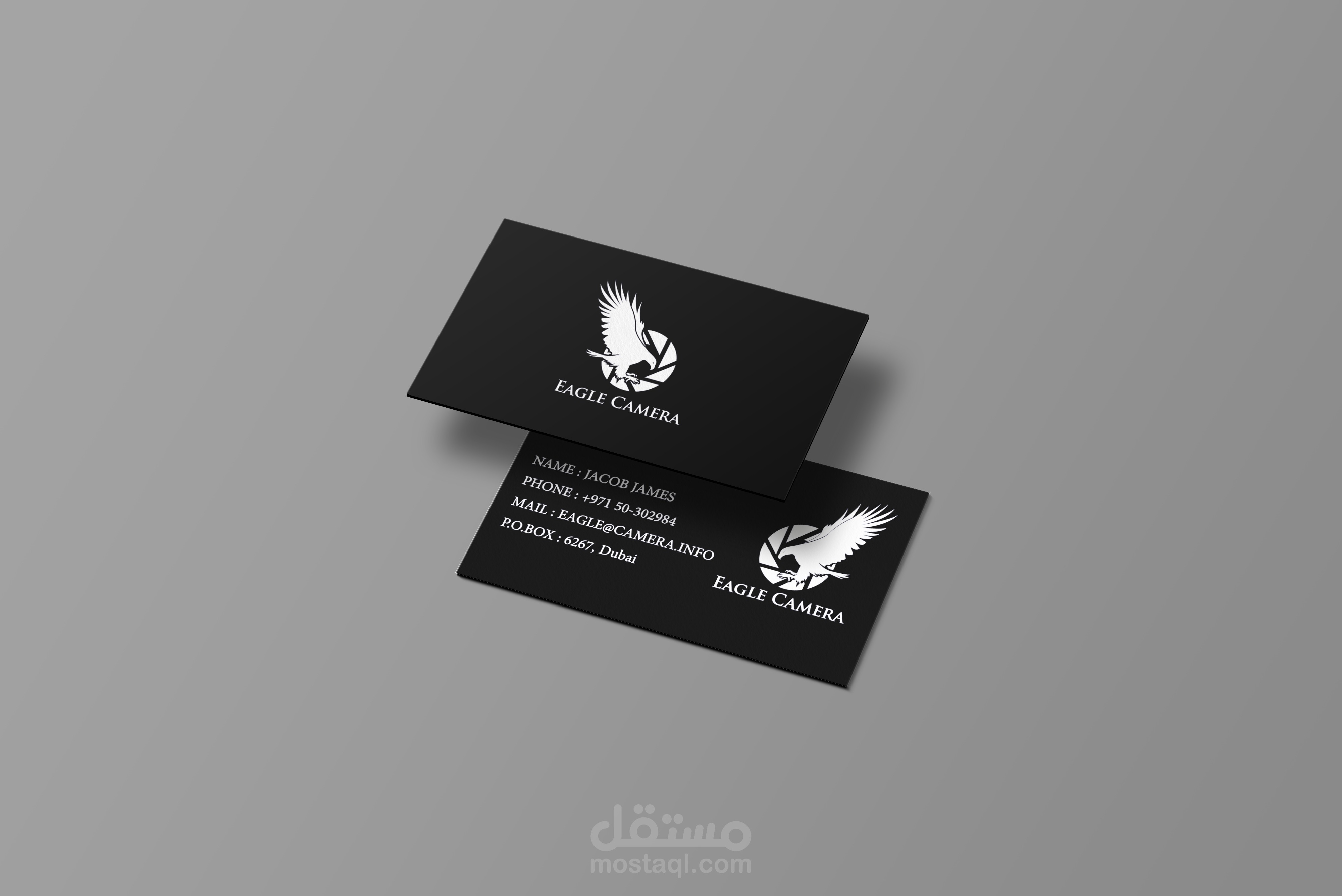 business card لشركة بيع معدات التصوير