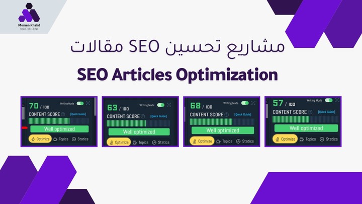 مشاريع  كتابة مقالات وتحسينها باستخدام أدوات GuinRank و SEO Yoast