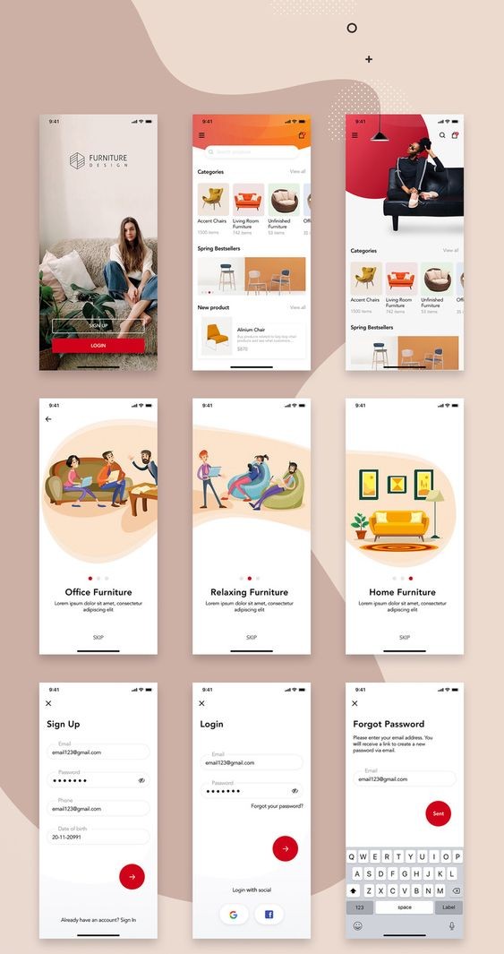 FURNITURE APP DESIGN