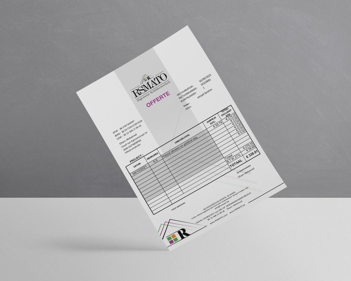 تصميم احترافي فني لمجموعة من الفواتير و ايصالات - Professional artistic design for a set of invoices, receipts